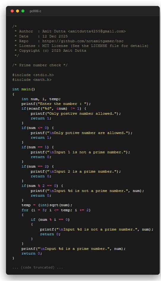 Prime number check